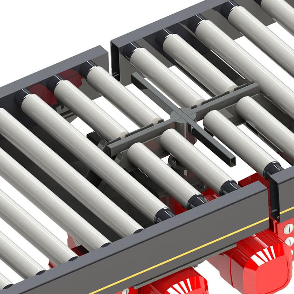 Roller conveyor with rotation